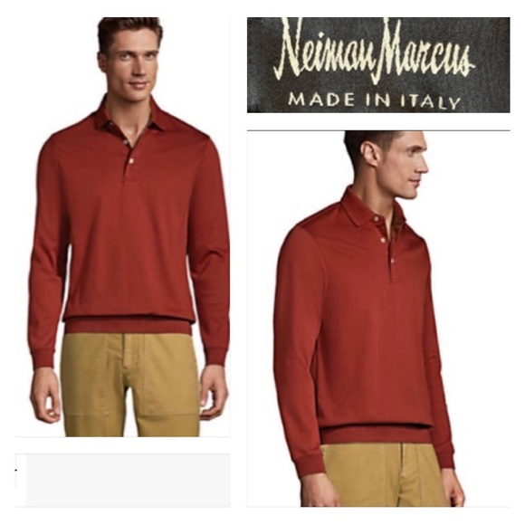 Neiman Marcus Other - Neiman Marcus Made In Italy 100% Merino Wool Long Sleeve Polo Sweater Shirt Sz L
